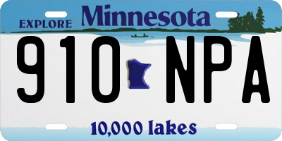 MN license plate 910NPA