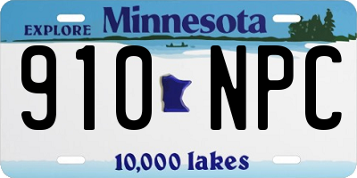 MN license plate 910NPC