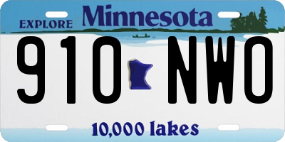 MN license plate 910NWO
