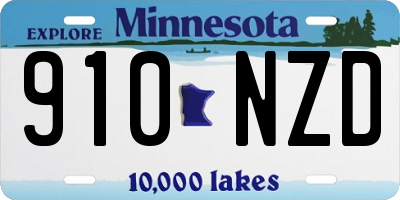 MN license plate 910NZD