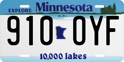 MN license plate 910OYF