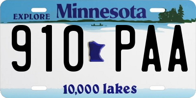 MN license plate 910PAA
