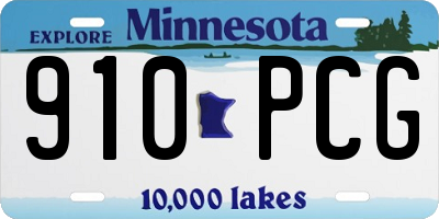 MN license plate 910PCG