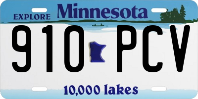 MN license plate 910PCV