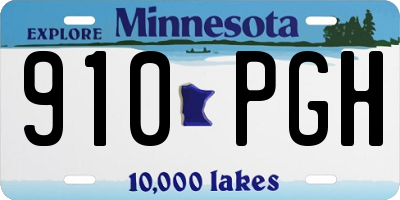 MN license plate 910PGH