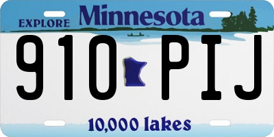 MN license plate 910PIJ