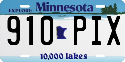 MN license plate 910PIX