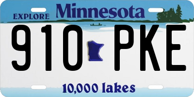 MN license plate 910PKE