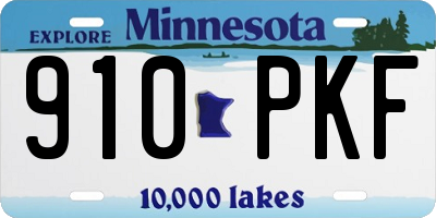 MN license plate 910PKF
