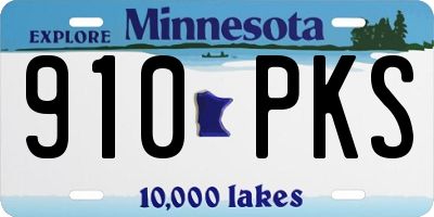 MN license plate 910PKS