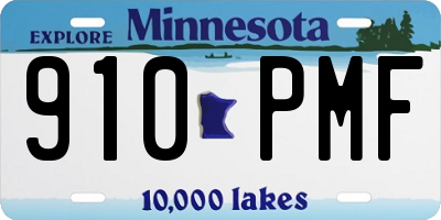 MN license plate 910PMF