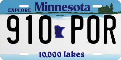 MN license plate 910POR