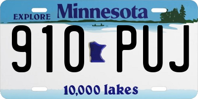 MN license plate 910PUJ