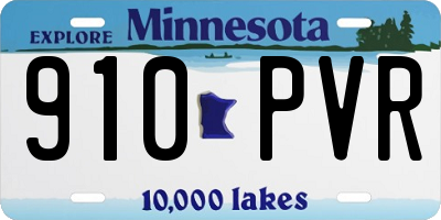 MN license plate 910PVR