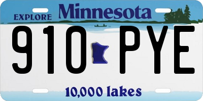 MN license plate 910PYE