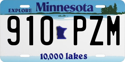 MN license plate 910PZM