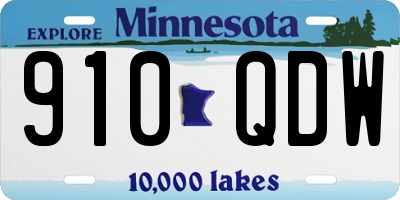 MN license plate 910QDW