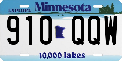 MN license plate 910QQW