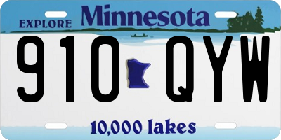 MN license plate 910QYW