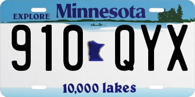 MN license plate 910QYX