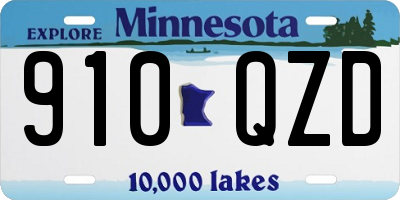 MN license plate 910QZD