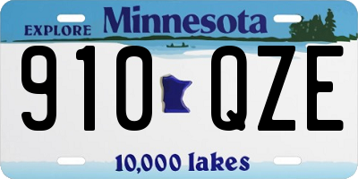 MN license plate 910QZE