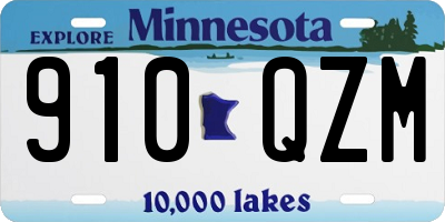 MN license plate 910QZM