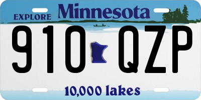 MN license plate 910QZP