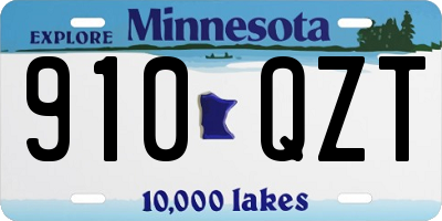 MN license plate 910QZT
