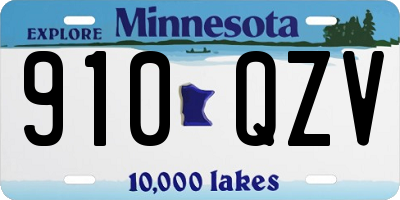 MN license plate 910QZV