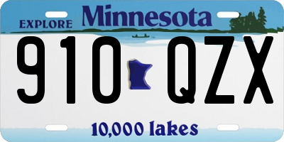 MN license plate 910QZX