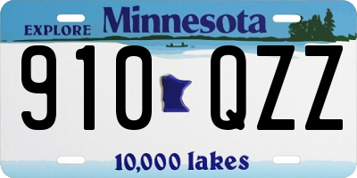 MN license plate 910QZZ