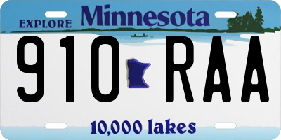 MN license plate 910RAA