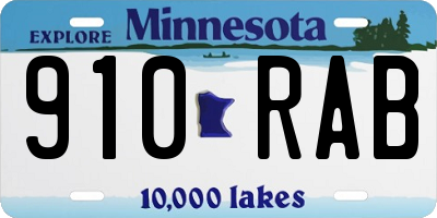 MN license plate 910RAB