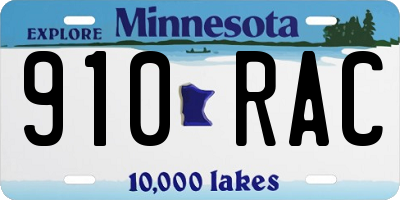 MN license plate 910RAC