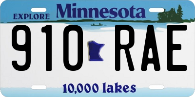 MN license plate 910RAE