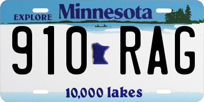 MN license plate 910RAG