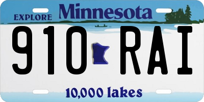 MN license plate 910RAI