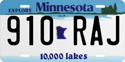 MN license plate 910RAJ