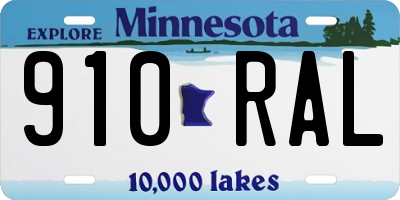 MN license plate 910RAL