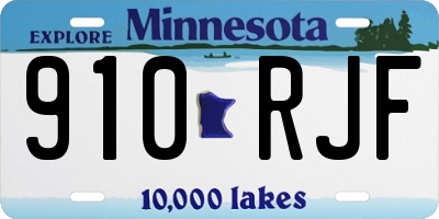 MN license plate 910RJF