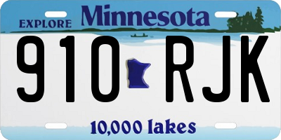 MN license plate 910RJK