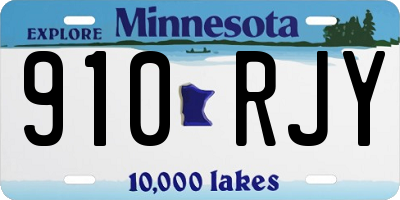 MN license plate 910RJY