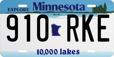 MN license plate 910RKE