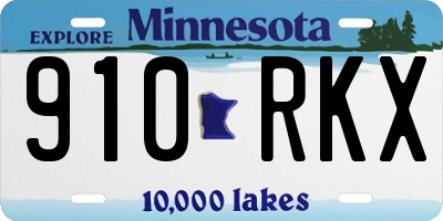 MN license plate 910RKX