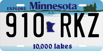 MN license plate 910RKZ