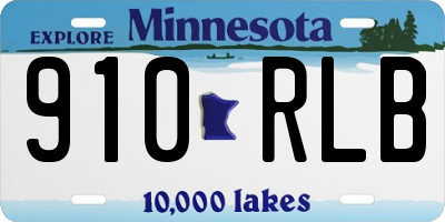 MN license plate 910RLB