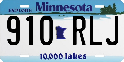 MN license plate 910RLJ