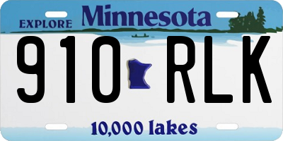 MN license plate 910RLK