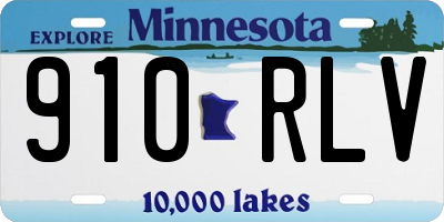 MN license plate 910RLV